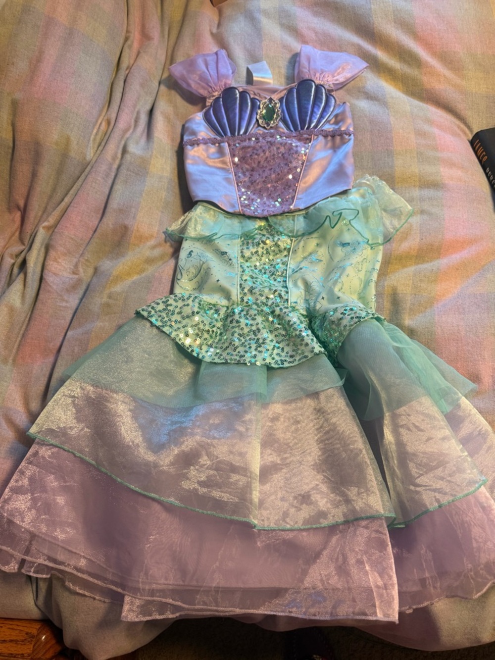 Two Aerial Dresses Disney Girls' Mermaid Dress in purple & Aqua & sequined dress
